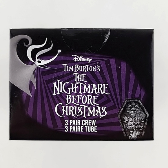 The Nightmare Before Christmas Jack Skellington Men 3 Pair  Crew Sock Size 10-13 - Picture 7 of 9